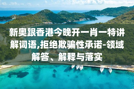 新奧跟香港今晚開一肖一特講解詞語,拒絕欺騙性承諾-領域解答、解釋與落實